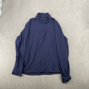 Icebreaker‎ 260 Merino Wool Mens XL Navy Blue Quarter Zip Base Layer Top 755733